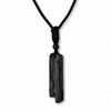Raw Black Tourmaline Pendant — Natural Crystal Point on Cord Buddha Tibet