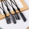 Raw Black Tourmaline Pendant — Natural Crystal Point on Cord - Raw Crystal Point约3-5cmBuddha Tibet