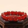 Red Agate Pixiu Bracelet — Feng Shui Wealth Keeper & Fortune Protector - Buddha Tibet xd00104