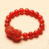 Red Agate Pixiu Bracelet — Feng Shui Wealth Keeper & Fortune Protector - Buddha Tibet xd00104