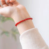 Red Agate Plain Bead Bracelet — The Clean Red Circle, Nothing Added - 3mm Plain Beads14cmBuddha Tibet