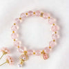 Rose Quartz Bracelet — Natural Pink Crystal with Lotus & Fortune Charms Buddha Tibet