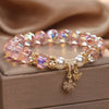 Rose Quartz Pearl & Butterfly Bracelet — Delicate Charm Bead Strand for Love & Calm Buddha Tibet