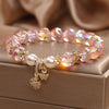 Rose Quartz Pearl & Butterfly Bracelet — Delicate Charm Bead Strand for Love & Calm Buddha Tibet