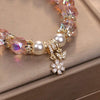 Rose Quartz Pearl & Butterfly Bracelet — Delicate Charm Bead Strand for Love & Calm Buddha Tibet