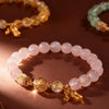 Rose Quartz Pixiu Bracelet — Feng Shui Wealth Attractor Buddha Tibet