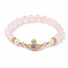 Saturn Orbit Rose Quartz Bracelet — Natural Pink Crystal Buddha Tibet