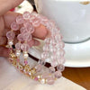 Saturn Orbit Rose Quartz Bracelet — Natural Pink Crystal Buddha Tibet