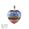 Seven-Chakra Crystal Pendant — Multi-Stone DIY Charm for Necklaces - 30mm HeartBuddha Tibet