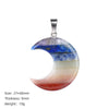 Seven-Chakra Crystal Pendant — Multi-Stone DIY Charm for Necklaces - 30mm MoonBuddha Tibet