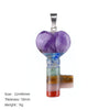 Seven-Chakra Crystal Pendant — Multi-Stone DIY Charm for Necklaces - 40mm Heart KeyBuddha Tibet