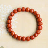 South Red Agate Bracelet — Full-Color Persimmon Red, the Real Thing - 8mm Plain Clean-Circle16cmBuddha Tibet