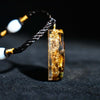 Sri Yantra Orgonite Necklace — Resin-Encased Tiger’s Eye Stone - Buddha Tibet xd00083