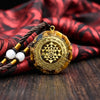 Sri Yantra Orgonite Necklace — Resin-Encased Tiger’s Eye Stone - Buddha Tibet xd00083