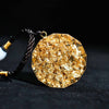 Sri Yantra Orgonite Necklace — Resin-Encased Tiger’s Eye Stone - Buddha Tibet xd00083