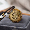 Sri Yantra Orgonite Necklace — Resin-Encased Tiger’s Eye Stone - Buddha Tibet xd00083