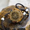 Sri Yantra Orgonite Necklace — Resin-Encased Tiger’s Eye Stone - Buddha Tibet xd00083