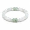 Tianshan Green Jade Bead Bracelet — Natural Stone Single-Wrap for Calm & Clarity - Bamboo-Joint 8x12mmBuddha Tibet