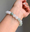 Tianshan Jade 10mm Round Bead Bracelet — Natural Green Stone, 18-Bead Single Wrap Buddha Tibet