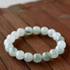 Tianshan Jade 10mm Round Bead Bracelet — Natural Green Stone, 18-Bead Single Wrap Buddha Tibet