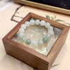 Tianshan Jade 10mm Round Bead Bracelet — Natural Green Stone, 18-Bead Single Wrap Buddha Tibet