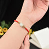 Tibetan Bracelet - Jade Barrel Bead & Woven String - Buddha Tibet xd0005701