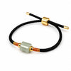 Tibetan Bracelet - Jade Barrel Bead & Woven String - BlackBuddha Tibet