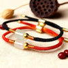 Tibetan Bracelet - Jade Barrel Bead & Woven String - Buddha Tibet xd0005701