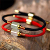 Tibetan Bracelet - Jade Barrel Bead & Woven String - Buddha Tibet xd0005701