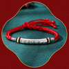 Tibetan Bracelet - Red String & Mani mantra & Fine Silver - Buddha Tibet xd00067