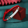 Tibetan Bracelet - Red String & Mani mantra & Fine Silver - Buddha Tibet xd00067
