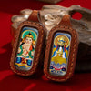 Tibetan Dual-Sided Tsa-Tsa Pendant — Hand-Painted Deity & Guardian Pairs in Leather Casing Buddha Tibet