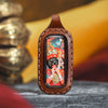 Tibetan Dual-Sided Tsa-Tsa Pendant — Hand-Painted Deity & Guardian Pairs in Leather Casing Buddha Tibet