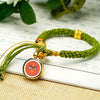 Tibetan Fortune Eye Braided Bracelet — Woven Lucky Cord with Dharma Eye Charm & Prayer Wheel Bead Buddha Tibet