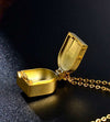 Tibetan Ghau Box Necklace — Wearable Thangka Amulet Locket in Gold Buddha Tibet