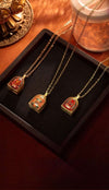 Tibetan Ghau Box Necklace — Wearable Thangka Amulet Locket in Gold Buddha Tibet