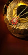 Tibetan Ghau Box Necklace — Wearable Thangka Amulet Locket in Gold Buddha Tibet