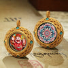 Tibetan Ghau Pendant — Hand-Painted Deity Tsakli in Filigree Brass Buddha Tibet