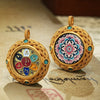 Tibetan Ghau Pendant — Hand-Painted Deity Tsakli in Filigree Brass Buddha Tibet