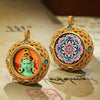 Tibetan Ghau Pendant — Hand-Painted Deity Tsakli in Filigree Brass Buddha Tibet