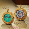 Tibetan Ghau Pendant — Hand-Painted Deity Tsakli in Filigree Brass Buddha Tibet
