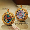 Tibetan Ghau Pendant — Hand-Painted Deity Tsakli in Filigree Brass Buddha Tibet