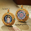 Tibetan Ghau Pendant — Hand-Painted Deity Tsakli in Filigree Brass Buddha Tibet