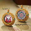 Tibetan Ghau Pendant — Hand-Painted Deity Tsakli in Filigree Brass Buddha Tibet