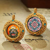 Tibetan Ghau Pendant — Hand-Painted Deity Tsakli in Filigree Brass Buddha Tibet