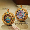 Tibetan Ghau Pendant — Hand-Painted Deity Tsakli in Filigree Brass Buddha Tibet
