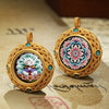 Tibetan Ghau Pendant — Hand-Painted Deity Tsakli in Filigree Brass Buddha Tibet