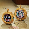 Tibetan Ghau Pendant — Hand-Painted Deity Tsakli in Filigree Brass Buddha Tibet