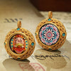 Tibetan Ghau Pendant — Hand-Painted Deity Tsakli in Filigree Brass Buddha Tibet
