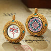 Tibetan Ghau Pendant — Hand-Painted Deity Tsakli in Filigree Brass Buddha Tibet